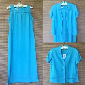 Talbots Petites Linen Dress & Top Set